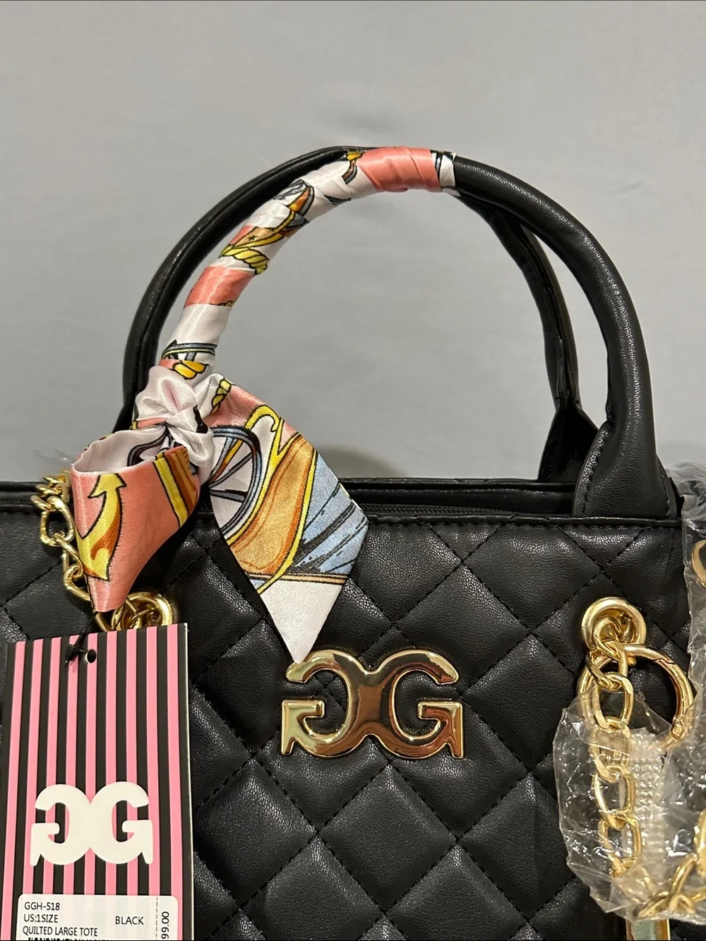 Gilda Paris Black Large Quilted Tote bag NWT’S
